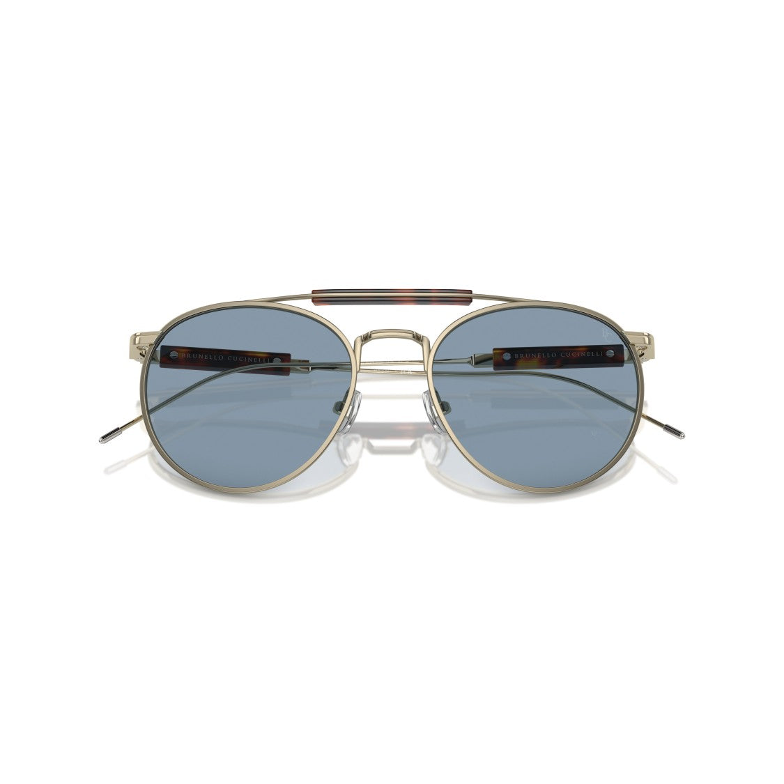 Brunello Cucinelli 0Bc2004st Titanium Frame Sunglasses With Blue Lenses