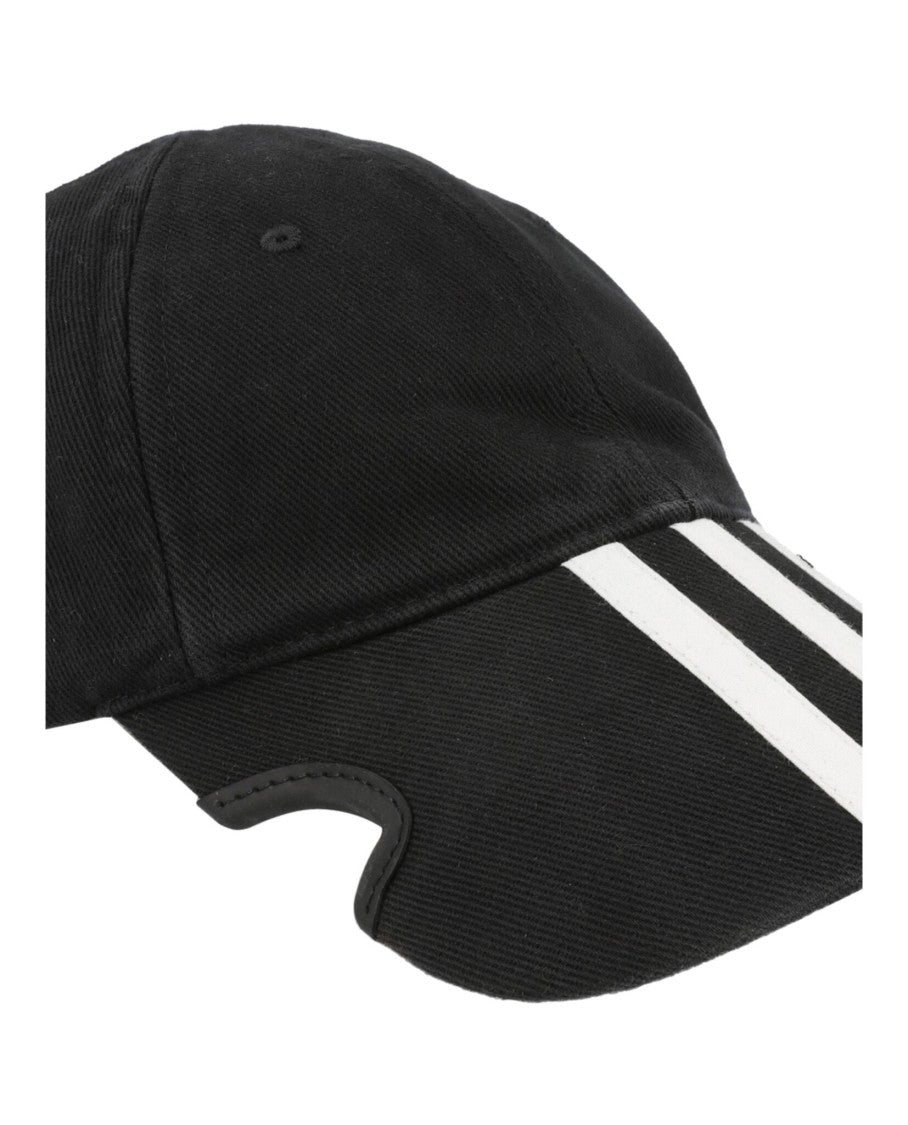 Balenciaga Black Cap With Cutout Brim And Adjustable Closure