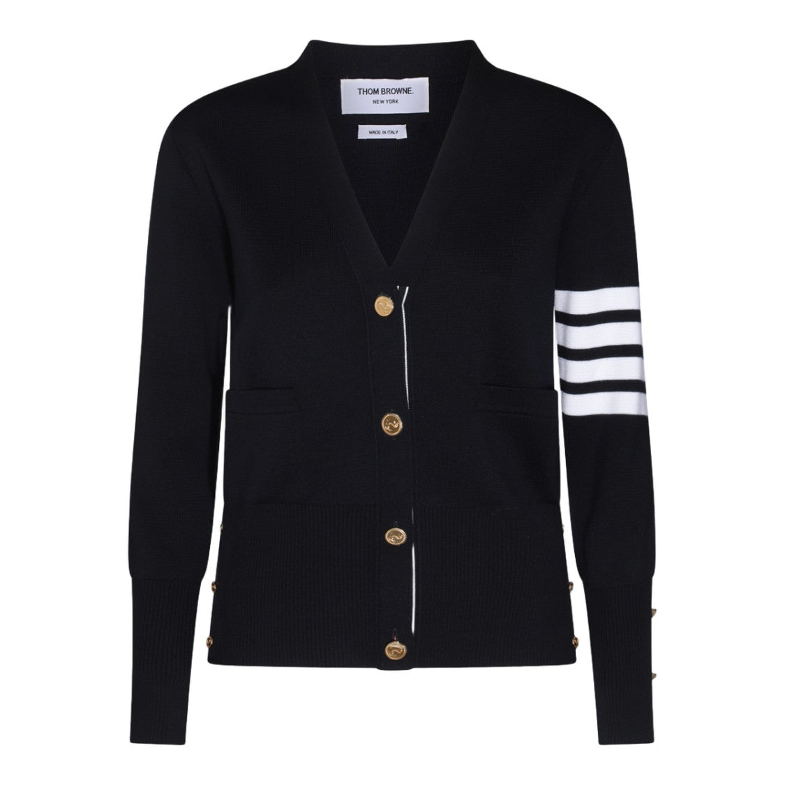 Thom Browne Cardigan-Style Sweater With Gold Accents
