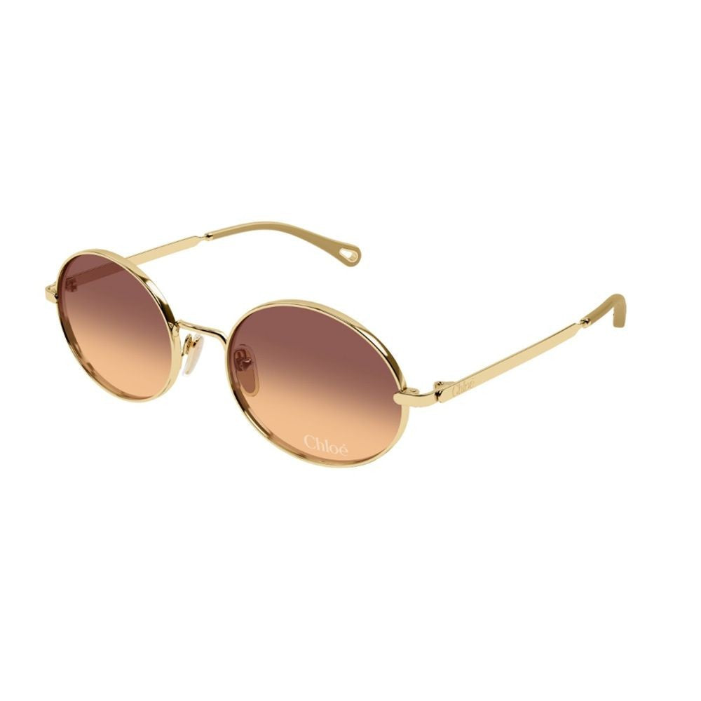 Chloé Ch0326s Aly – Linea Chloé Oval Gold Metal Frame Sunglasses