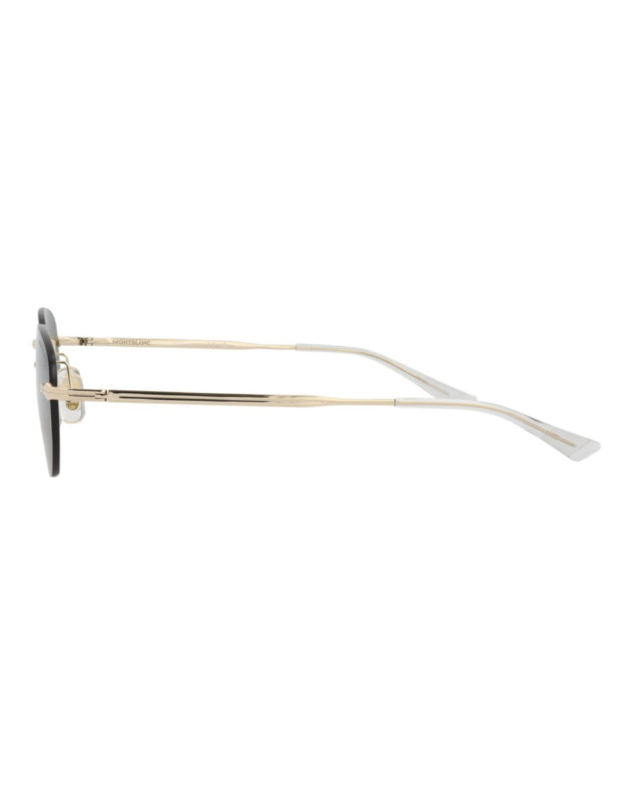 Montblanc Round-Frame Metal Sunglasses