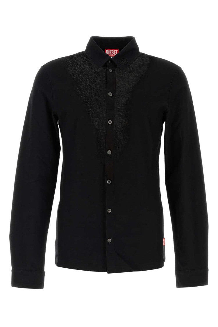 Diesel Black Stretch Cotton Blend S-Sun-Plain Shirt
