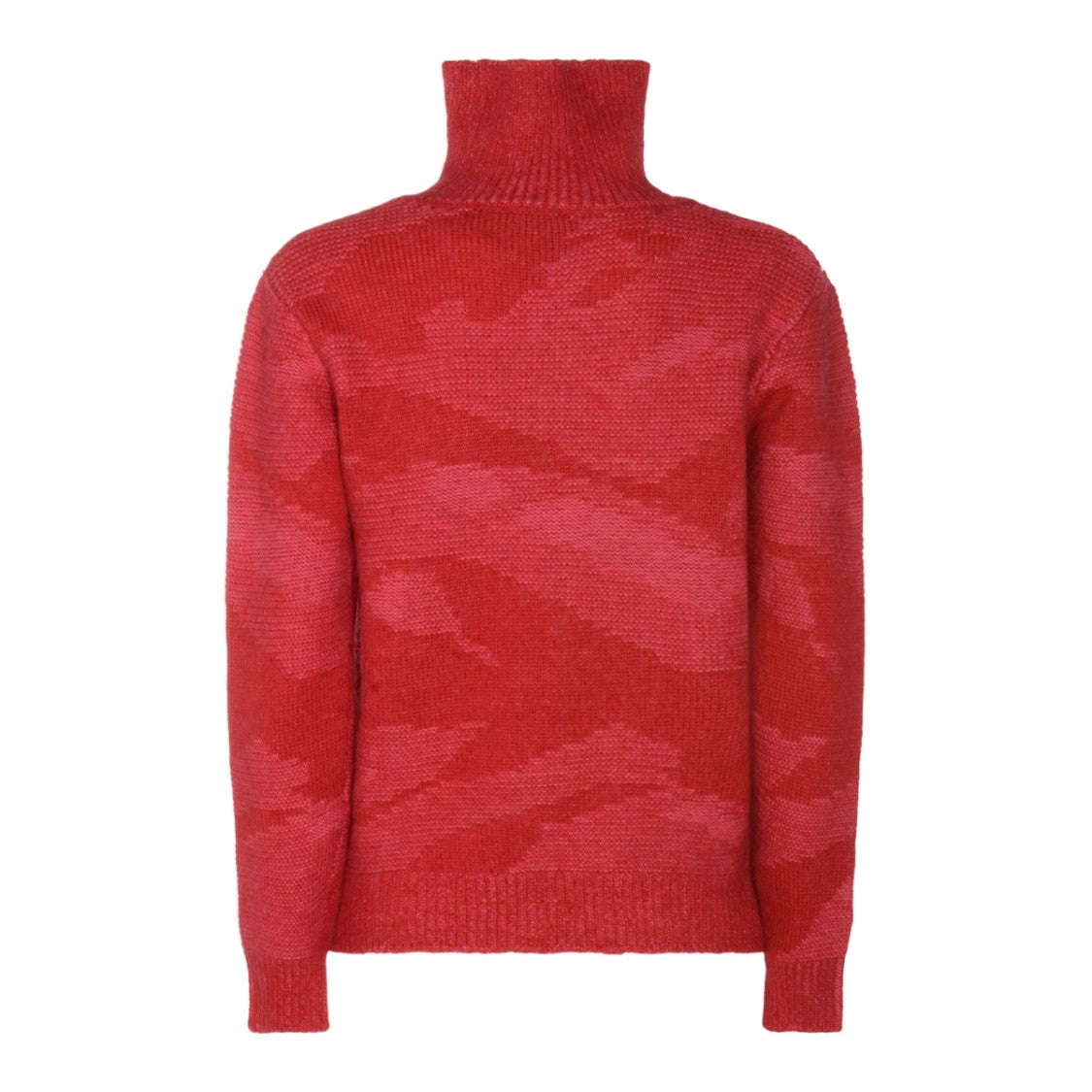 Add Textured Knit Sweater With High Turtleneck