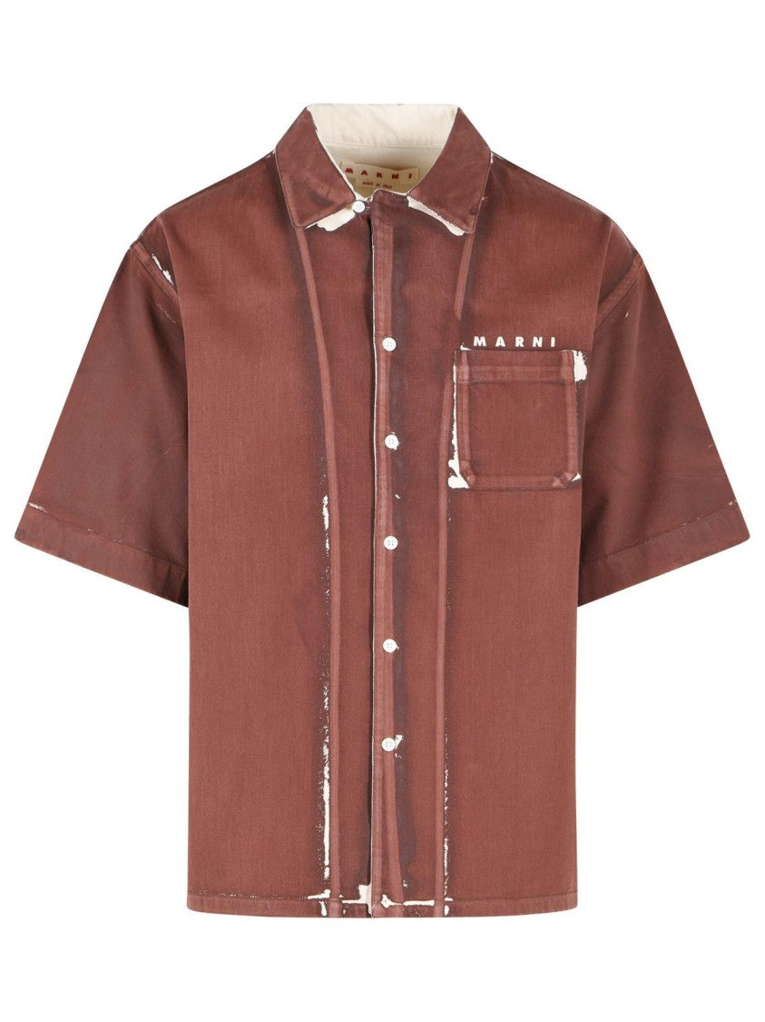 Marni Brown Cotton Shirt