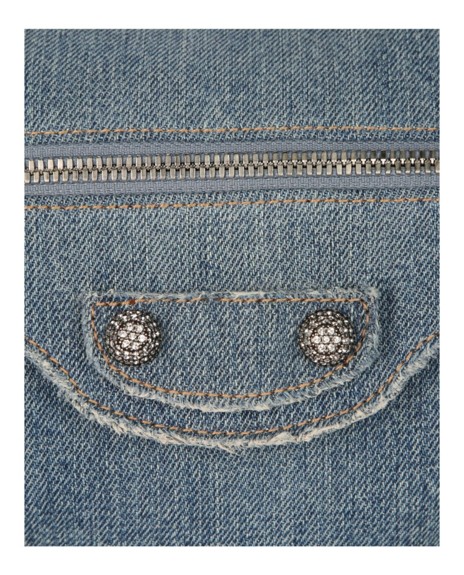 Balenciaga Small Le Cagole Sling Shoulder Bag In Denim