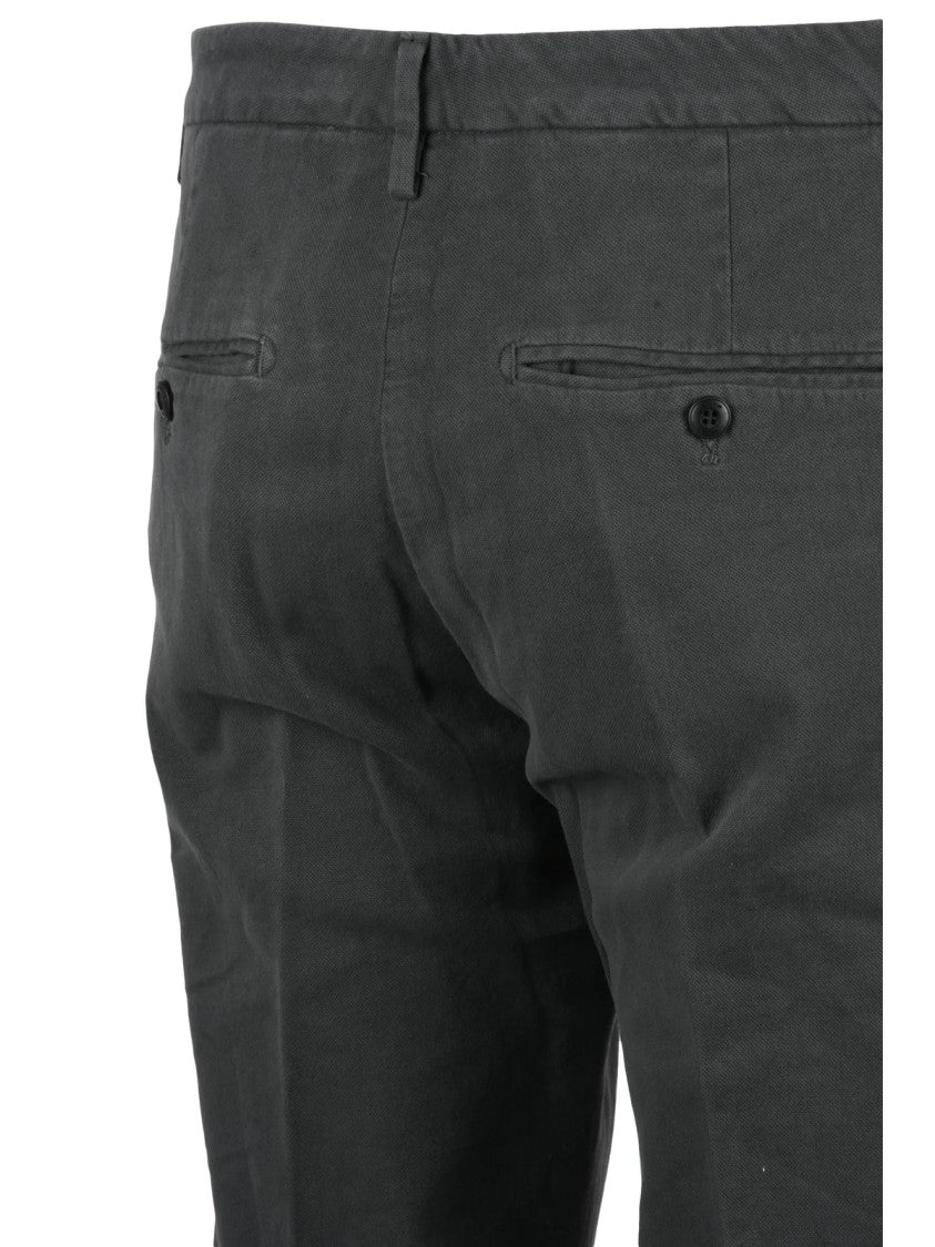 Dondup Grey Spiritissimo Tailored Stretch Cotton Trousers