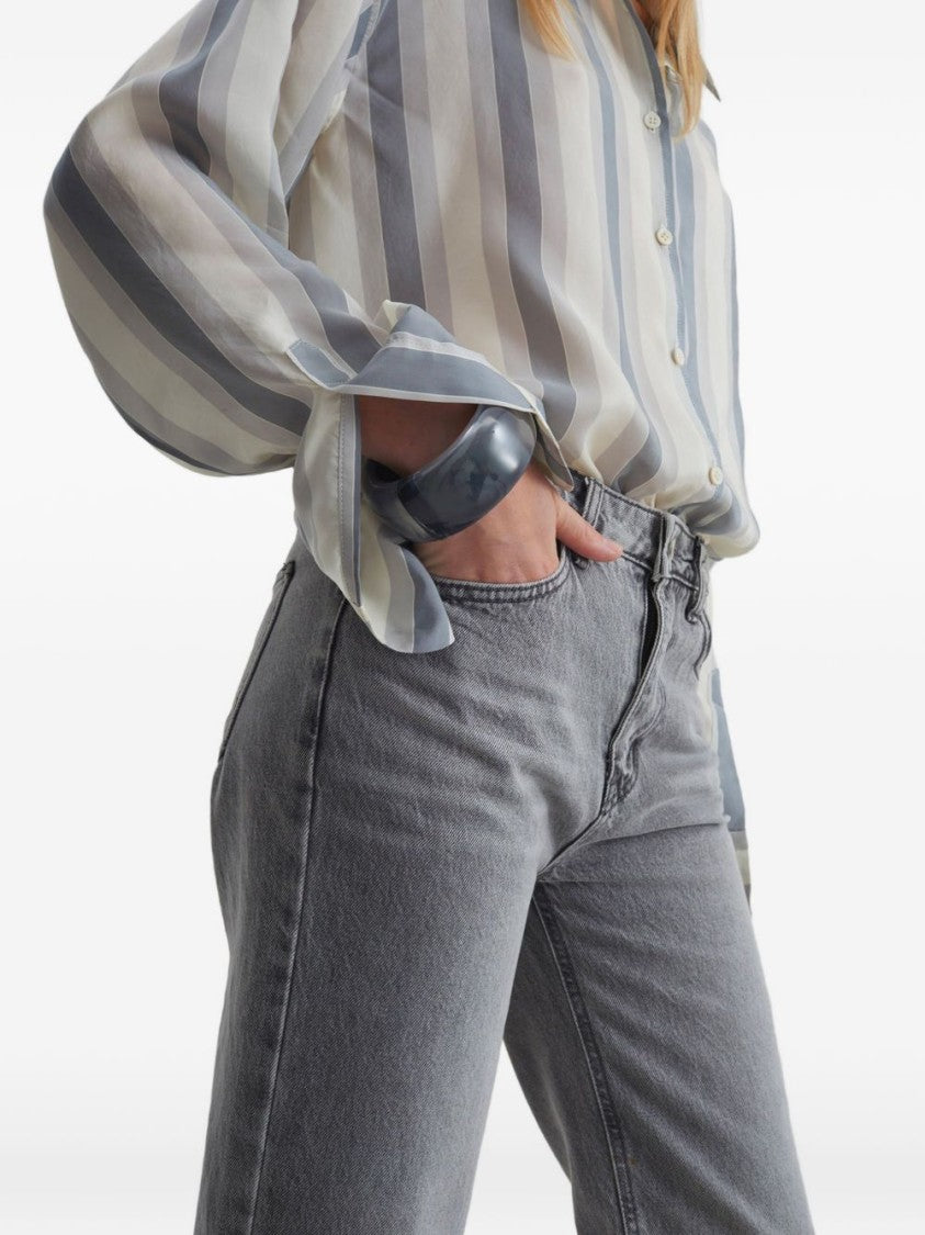The Frankie Shop Blue Cig High-Waist Straight Leg Jeans