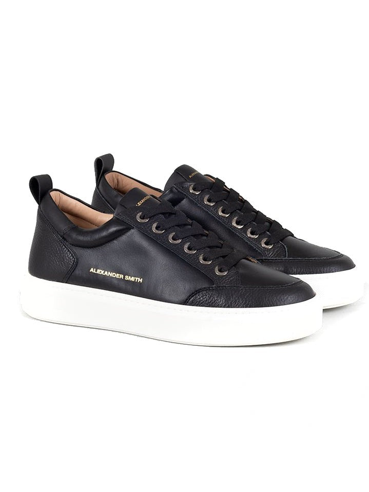 Alexander Smith Black Leather Casual Trainers