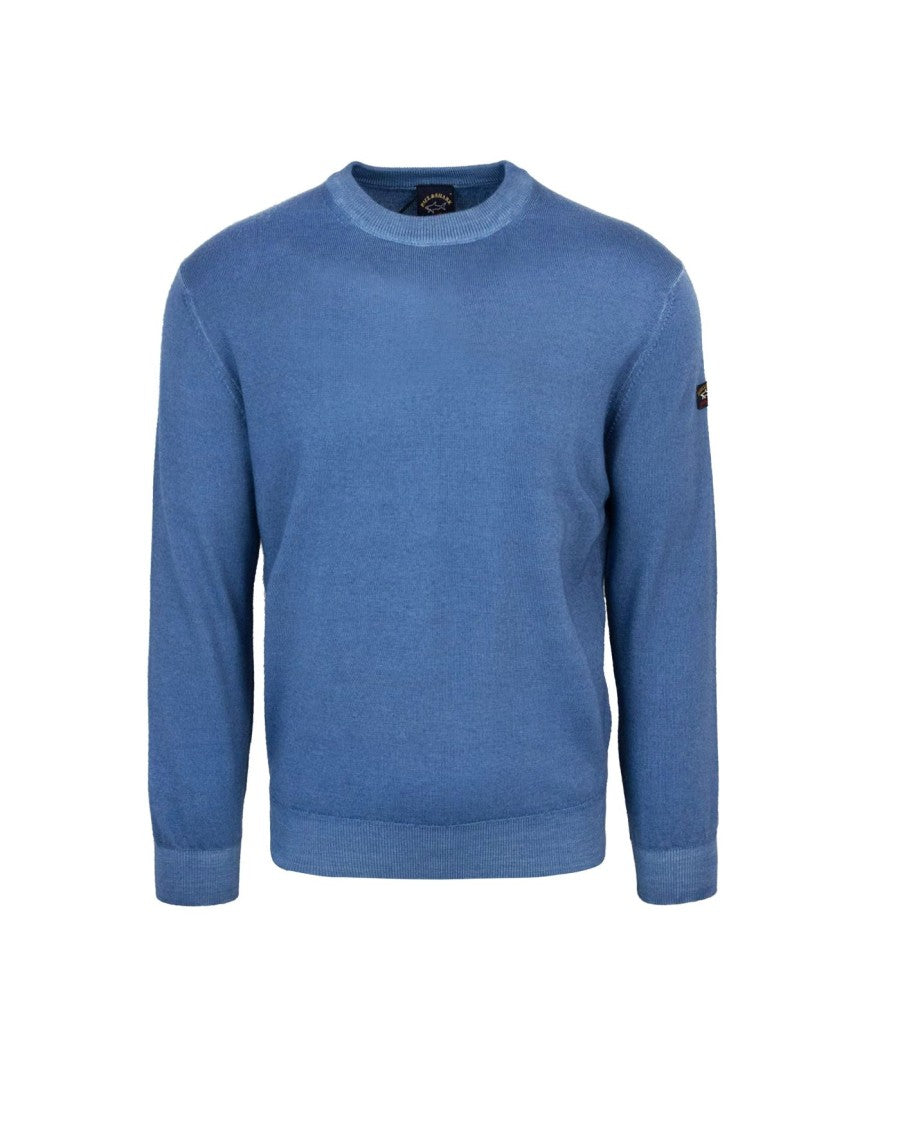 Paul & Shark Extrafine Blue Wool Sweater