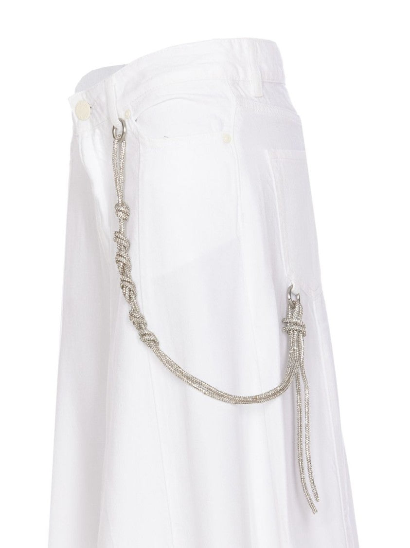 Pinko Wide-Leg White Skirt