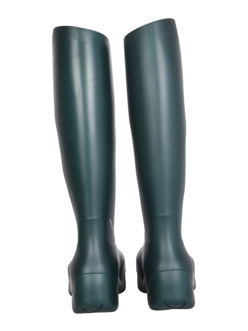 Bottega Veneta High-Top Rubber Puddle Boots With Glossy Finish
