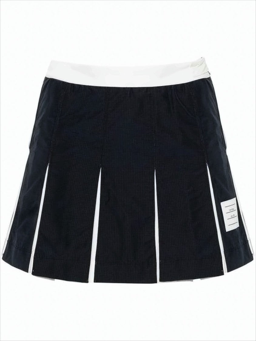 Thom Browne Pleated Mini Skirt With Contrast Inserts