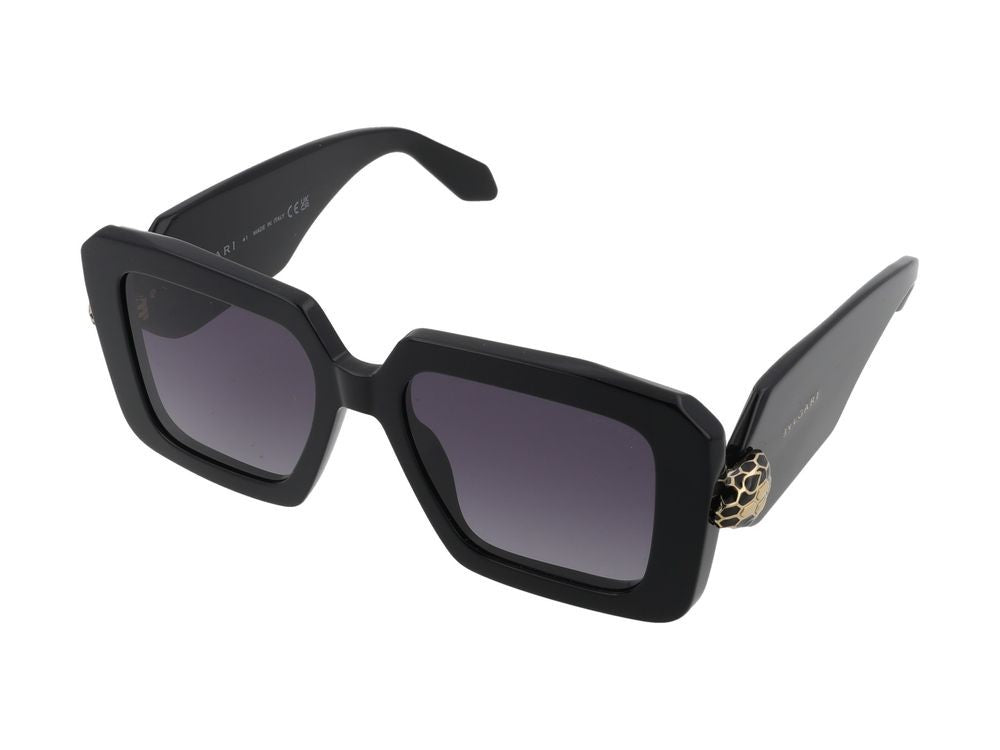 Bulgari Oversized Square Frame Gold-Tone Detail Sunglasses