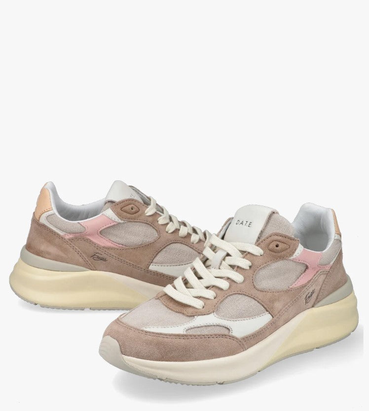 D.A.T.E Beige Fuga 20 Suede Insert Sneakers