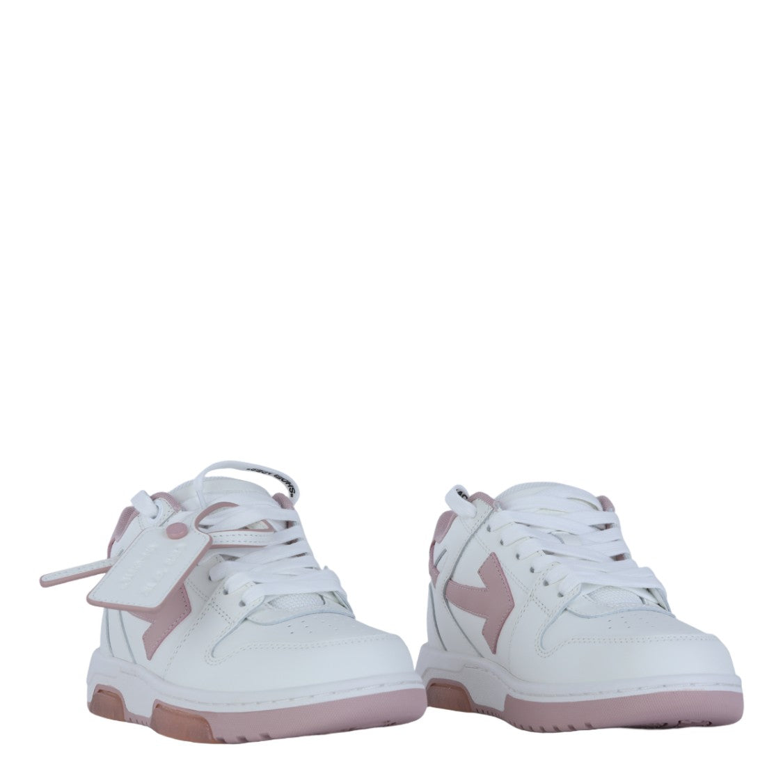 Off-White Chunky White Sneakers With Pink Accents