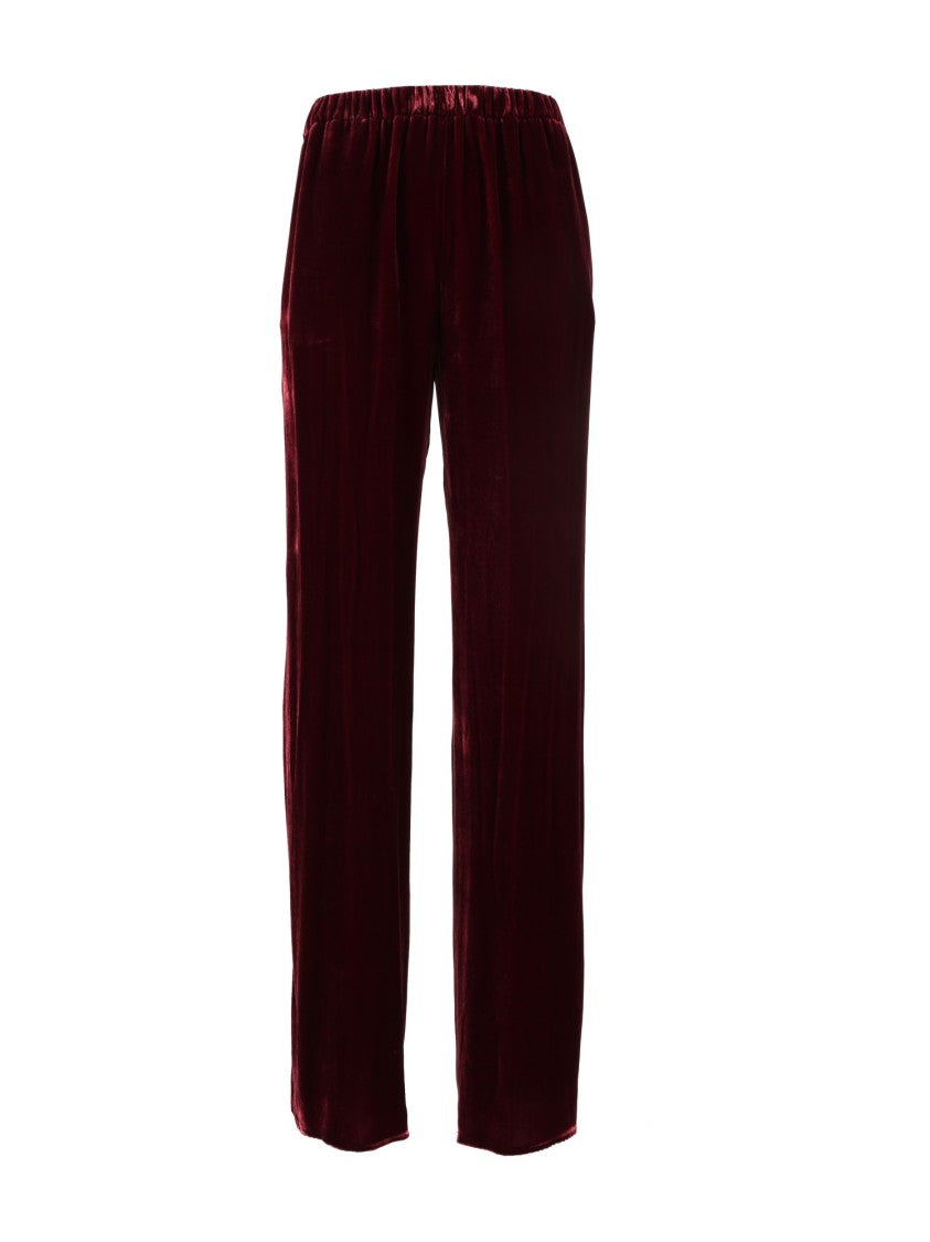 Antonelli Firenze Burgundy Elastic Waist Straight-Leg Pants