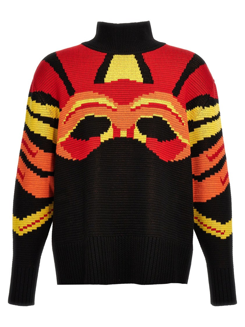 Bluemarble Jacquard Wool Sweater Featuring Bold Tiger Graphic