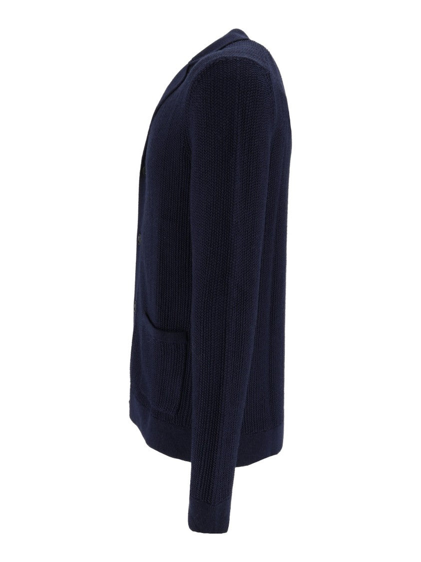 Ballantyne Deep Ribbed Knit Button-Down Cardigan