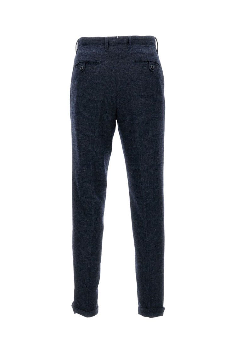 Incotex Tailored Wool Blend Trousers With Textured Pattern