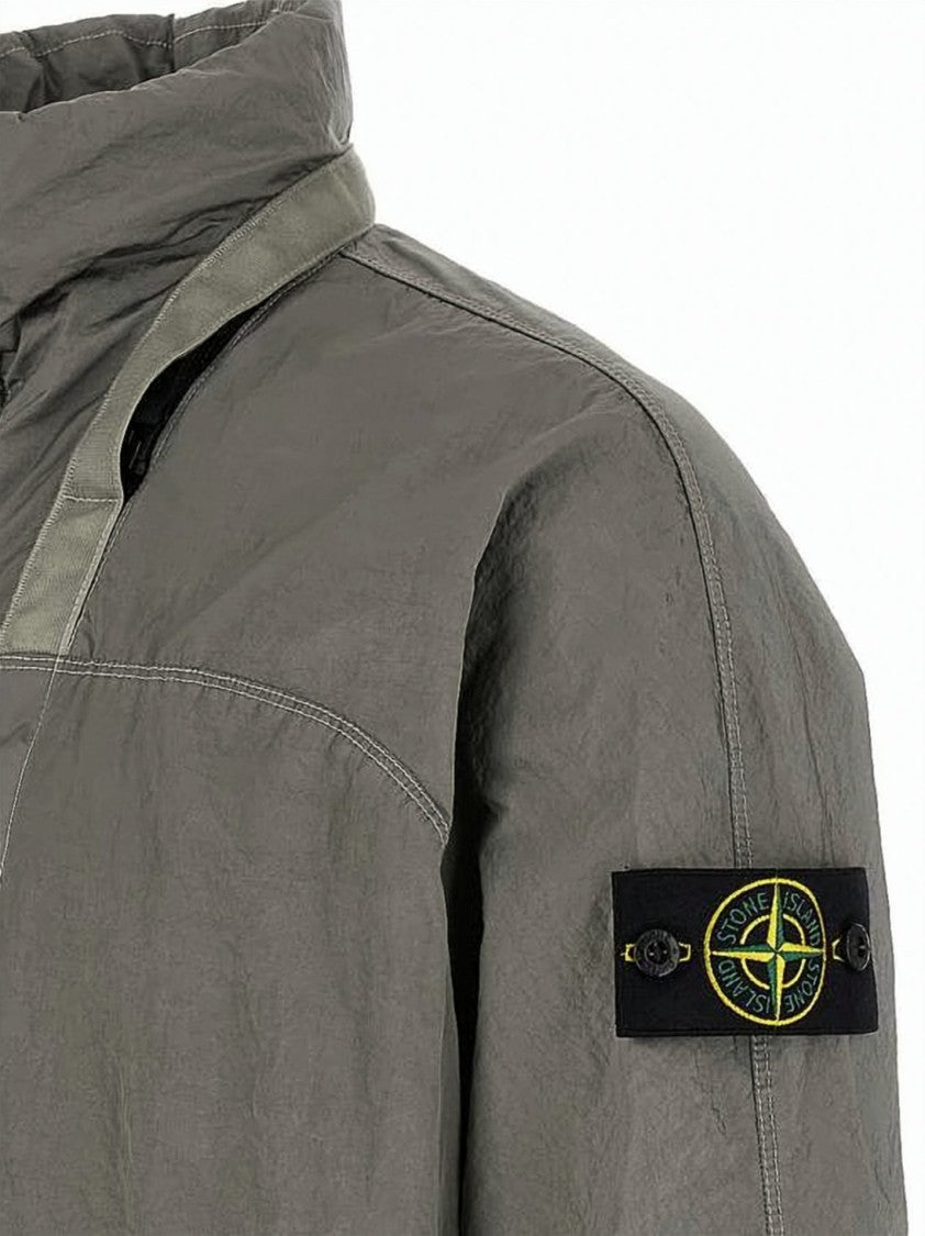 Stone Island Jacket With High Collar And Tonal Panel Detailing
