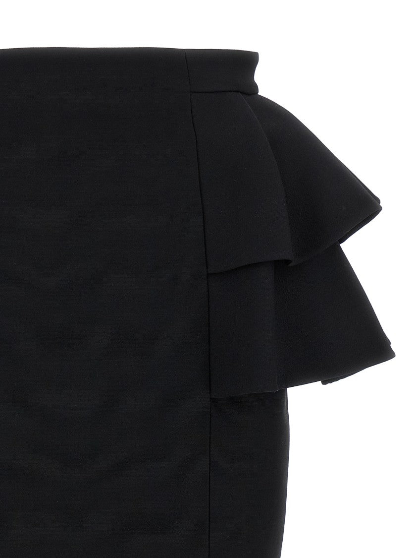 Valentino Garavani Crepe Couture Midi Skirt With Ruffles