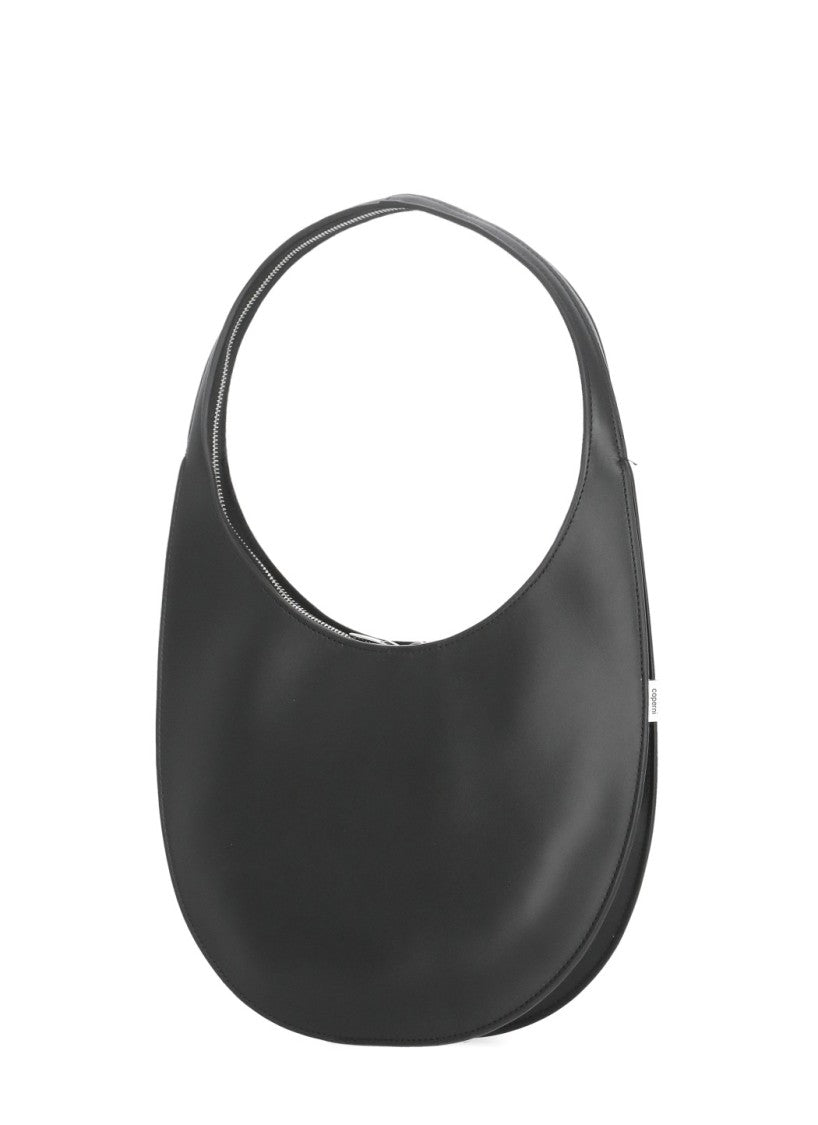 Coperni Crescent-Shaped Soft Leather Shoulder Bag With Contrasting Logo