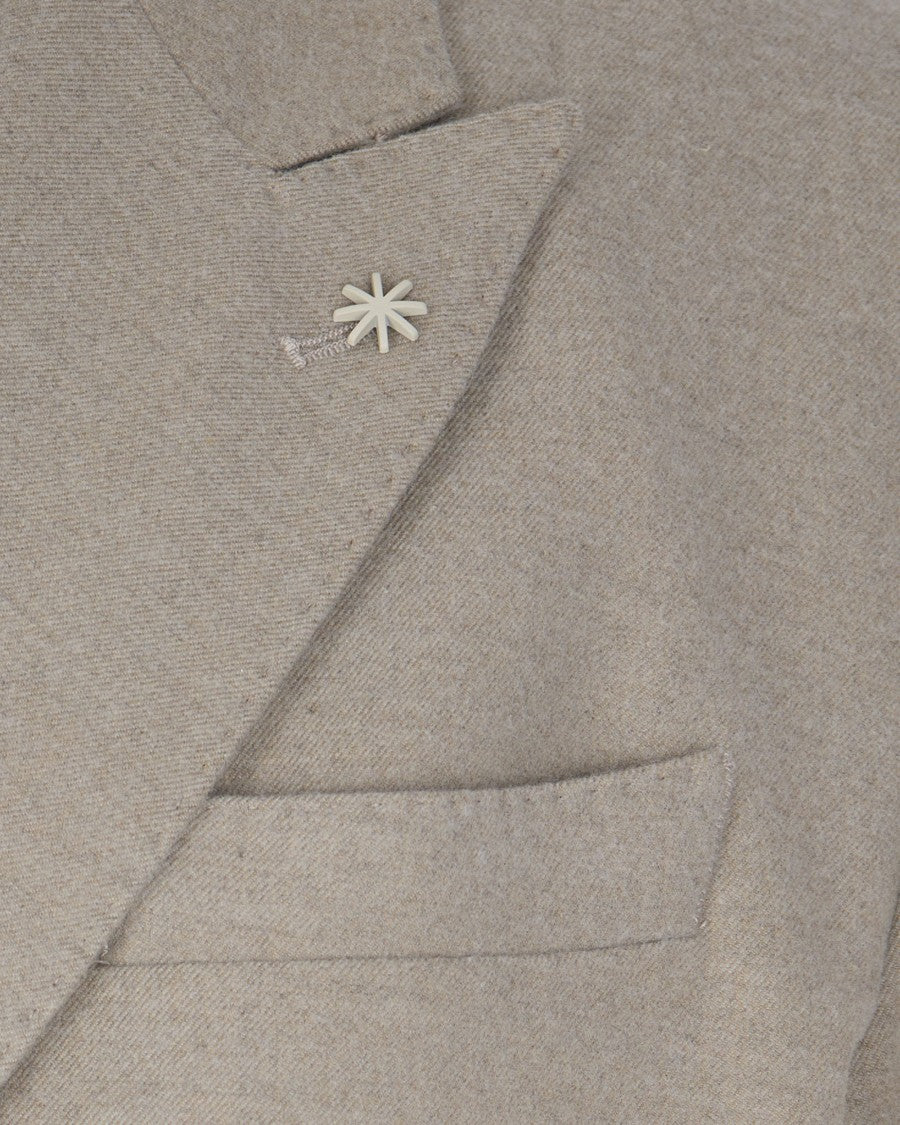 Manuel Ritz Sand Double-Breasted Blazer