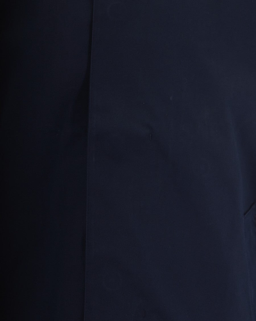 Barbour Mid-Length Navy Highland Lake Jacket With Tartan Lining