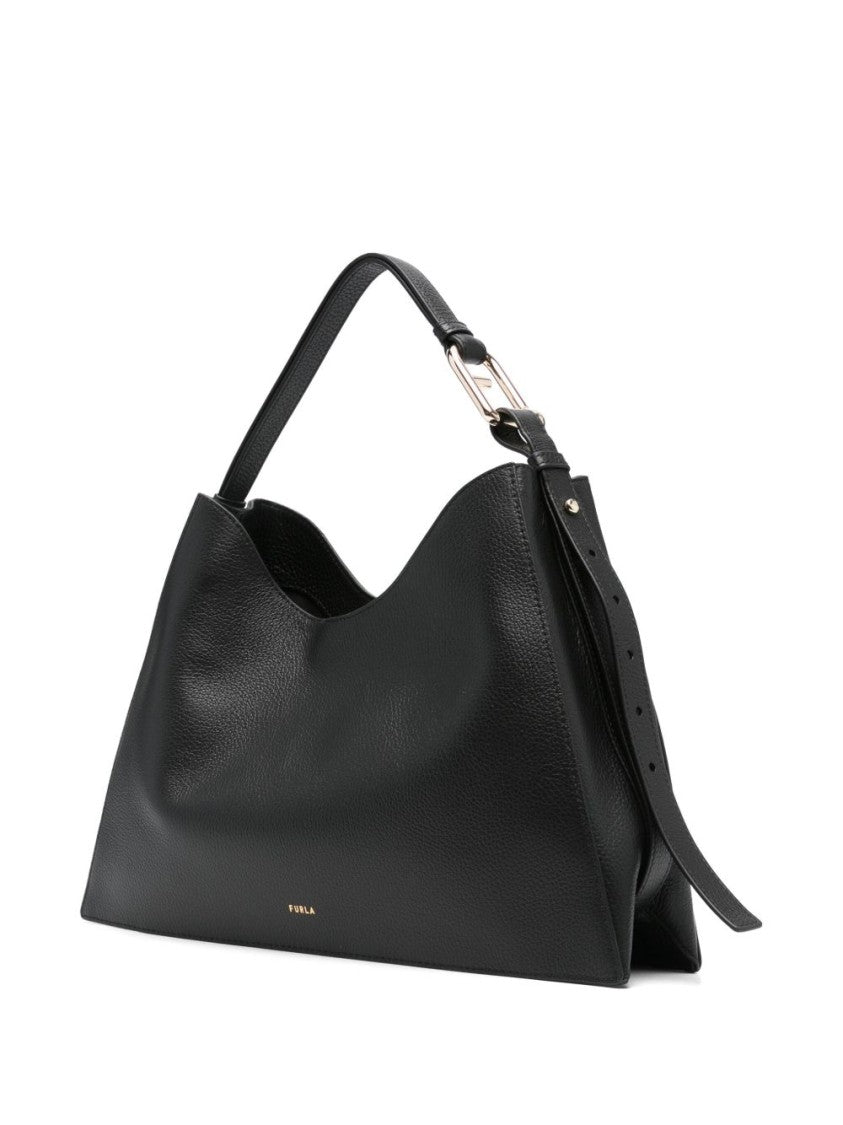 Furla Structured Black Leather Handbag