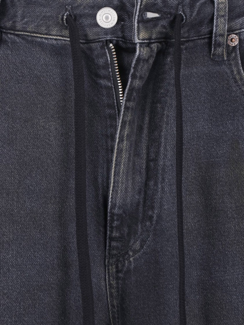 Mm6 By Maison Margiela Black Cotton Denim Wide-Leg Jeans
