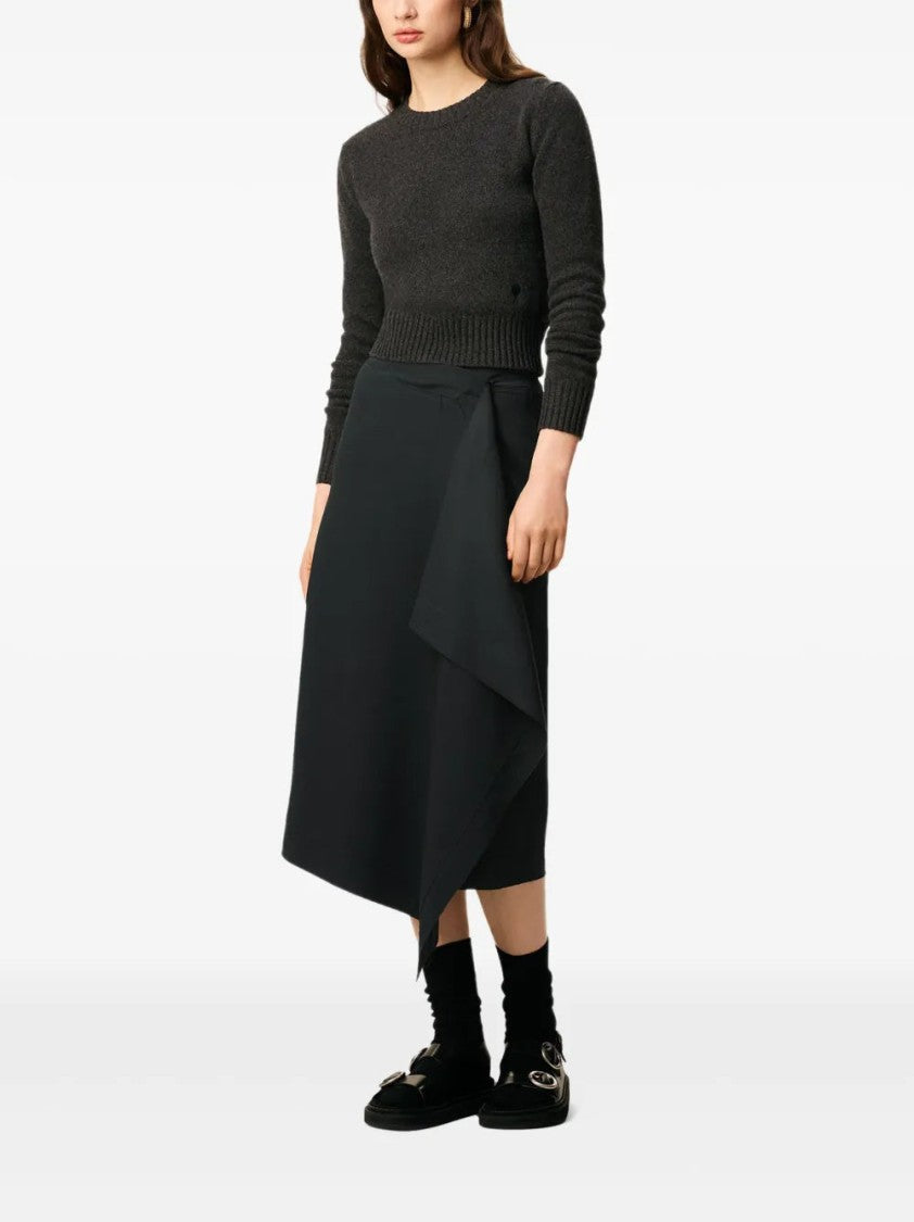 Ami Wrap Asymmetrical Wool Skirt