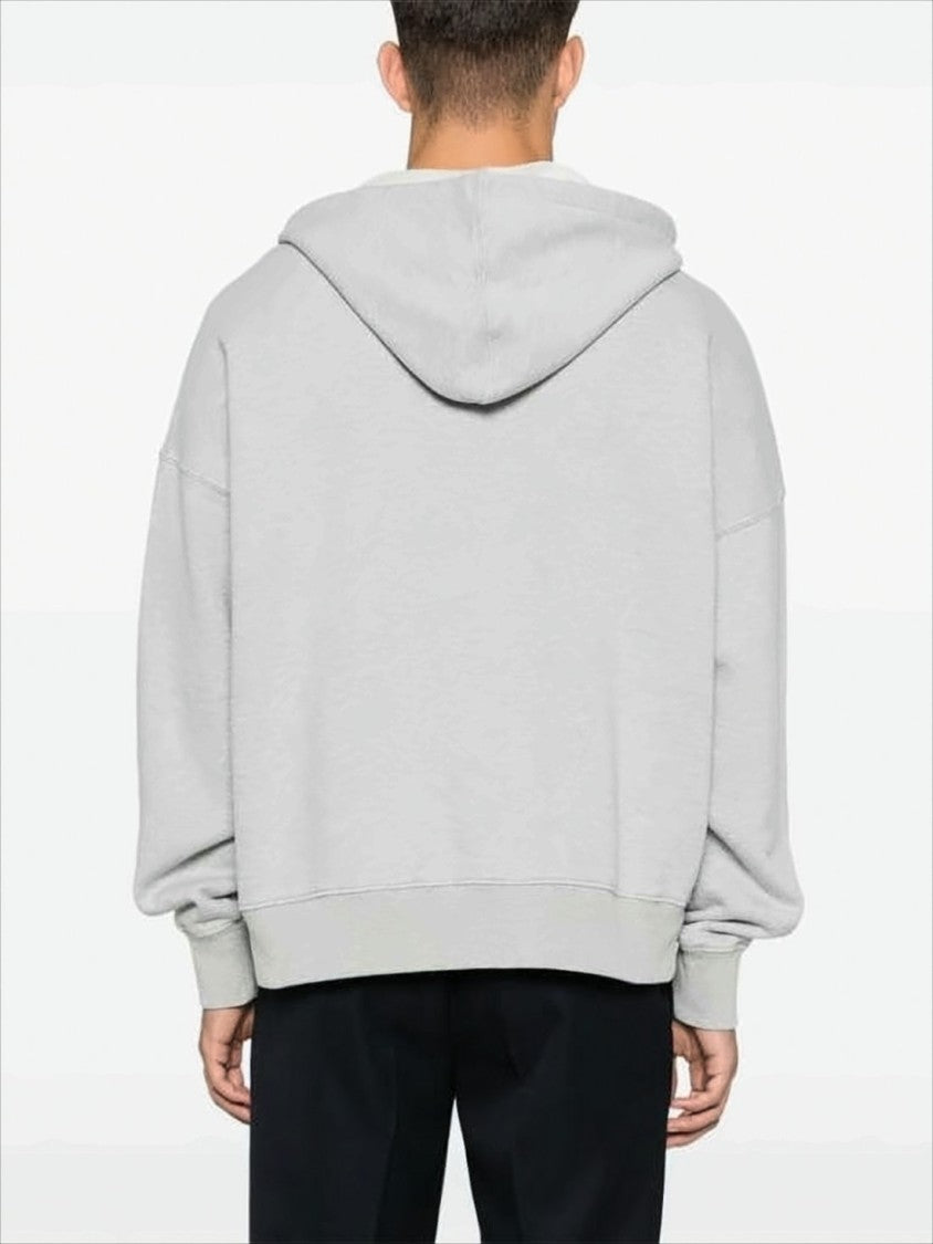 Golden Goose Light Grey Zip-Up Hoodie With Subtle Logo