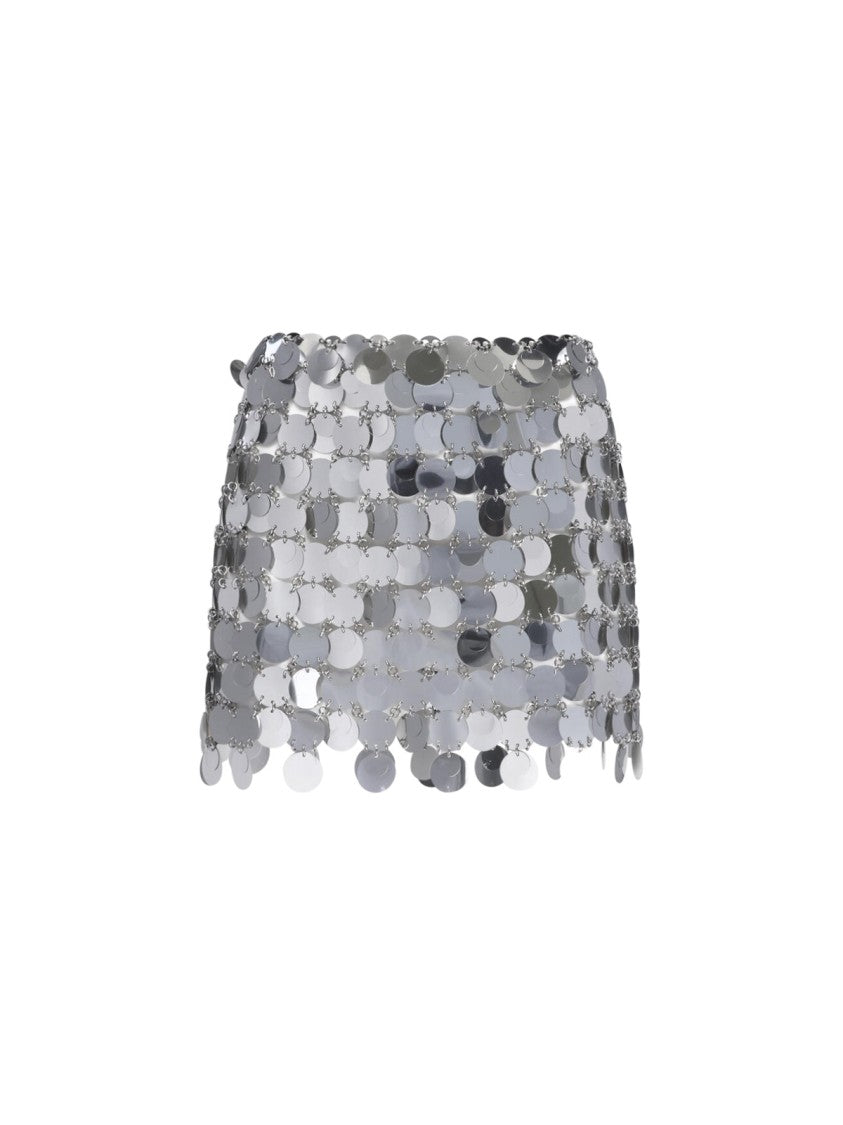 Rabanne Silver All-Over Sequin Mini Skirt