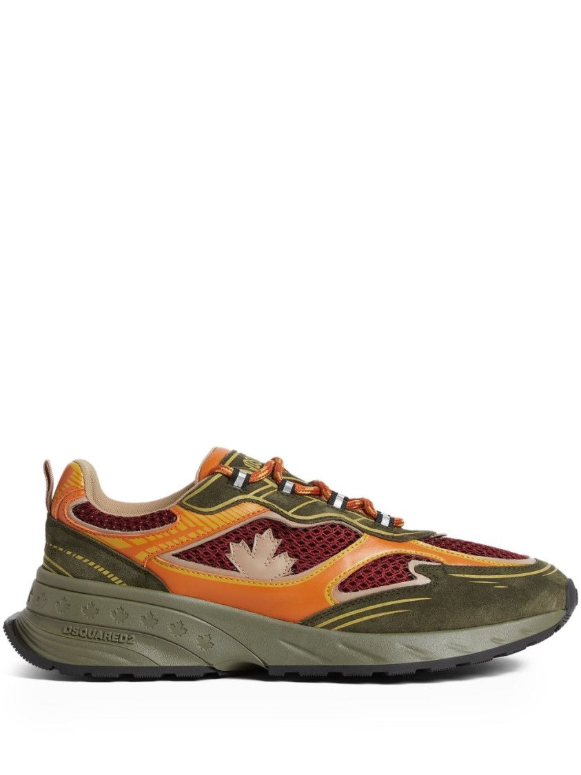 Dsquared2 Green Pull Tab Round Toe Sneakers