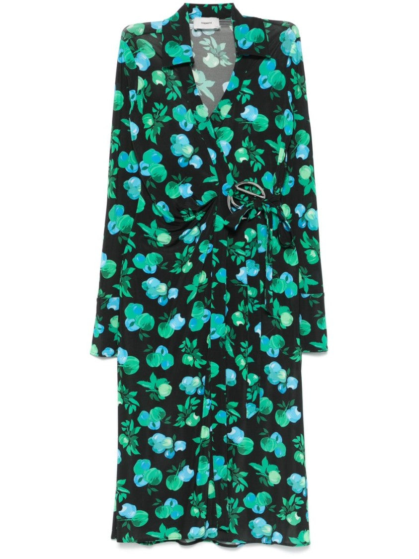 Coperni Black Buckle Long Sleeve Inset Dress