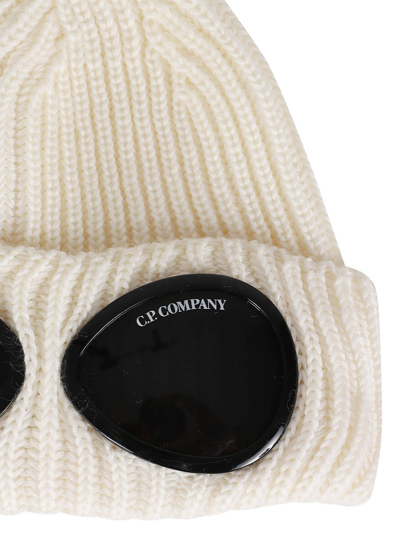 C.P. Company Ribbed Knit Hat With Iconic Lens Appliqués