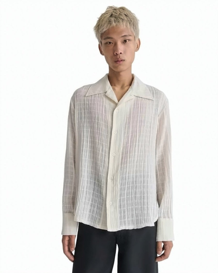 Séfr Long-Sleeve Checkered Texture Shirt