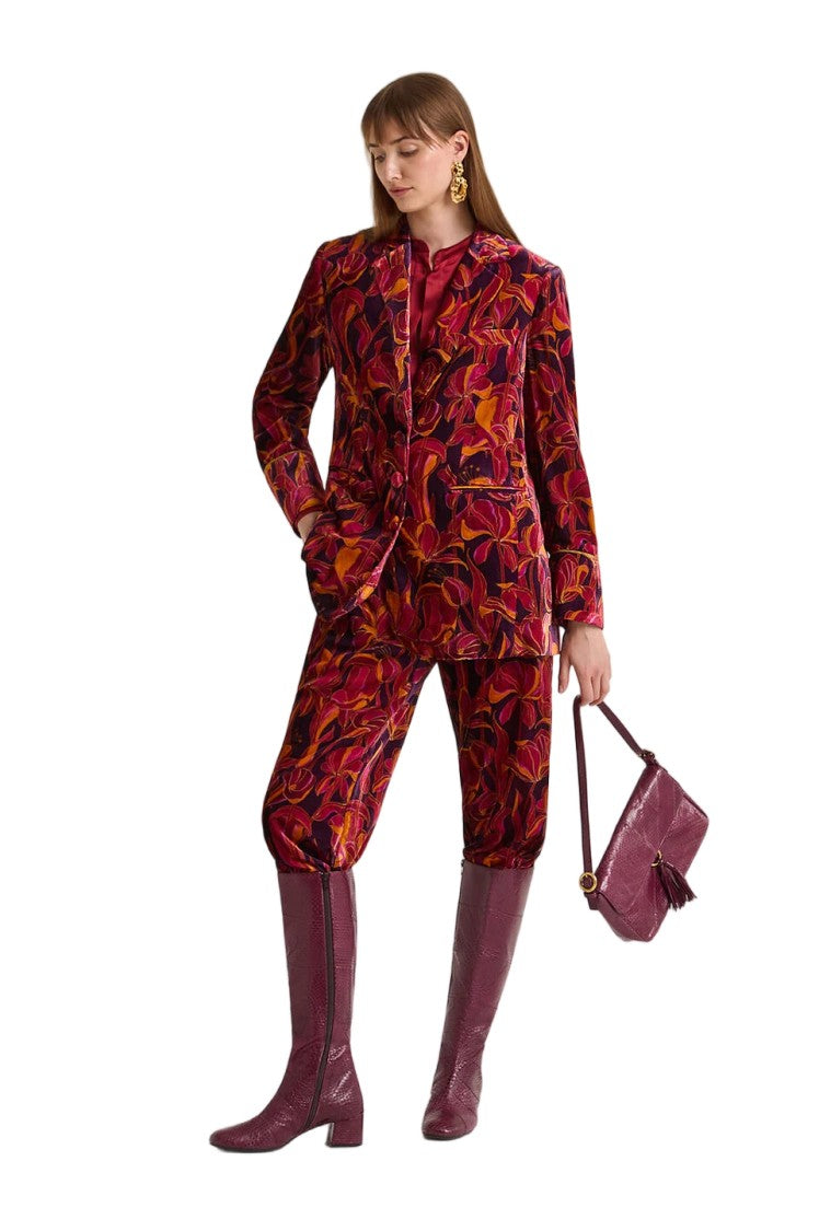 Maliparmi Lily's Ballet Printed Velvet Covered Buttons Blazer
