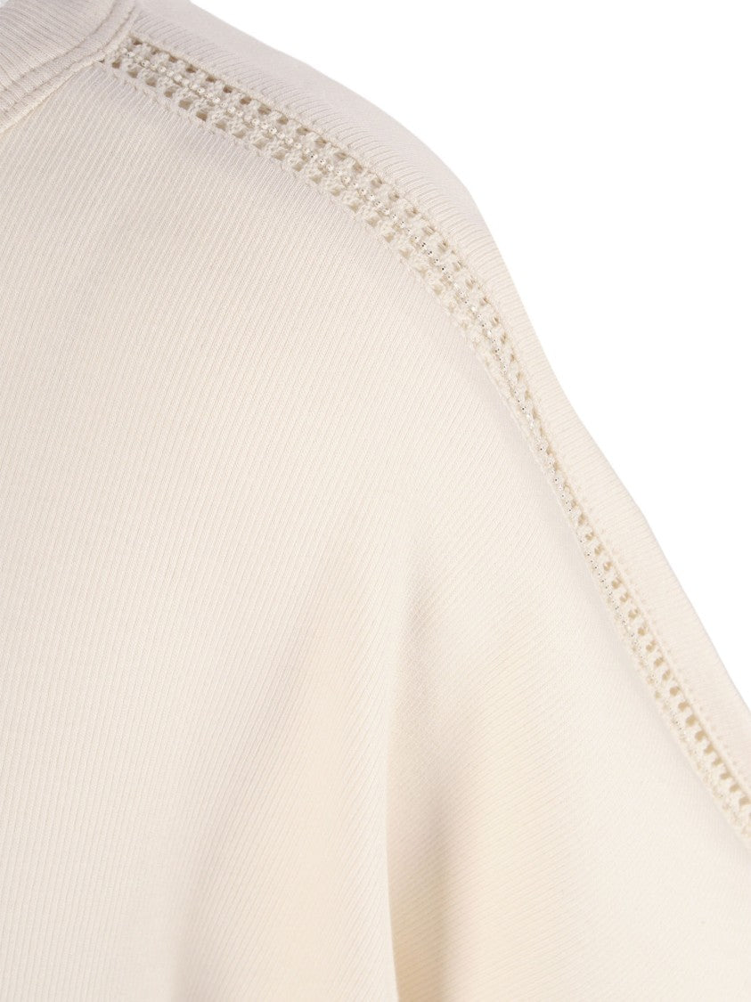 Fabiana Filippi Burro Ribbed Jersey Open Knit Top