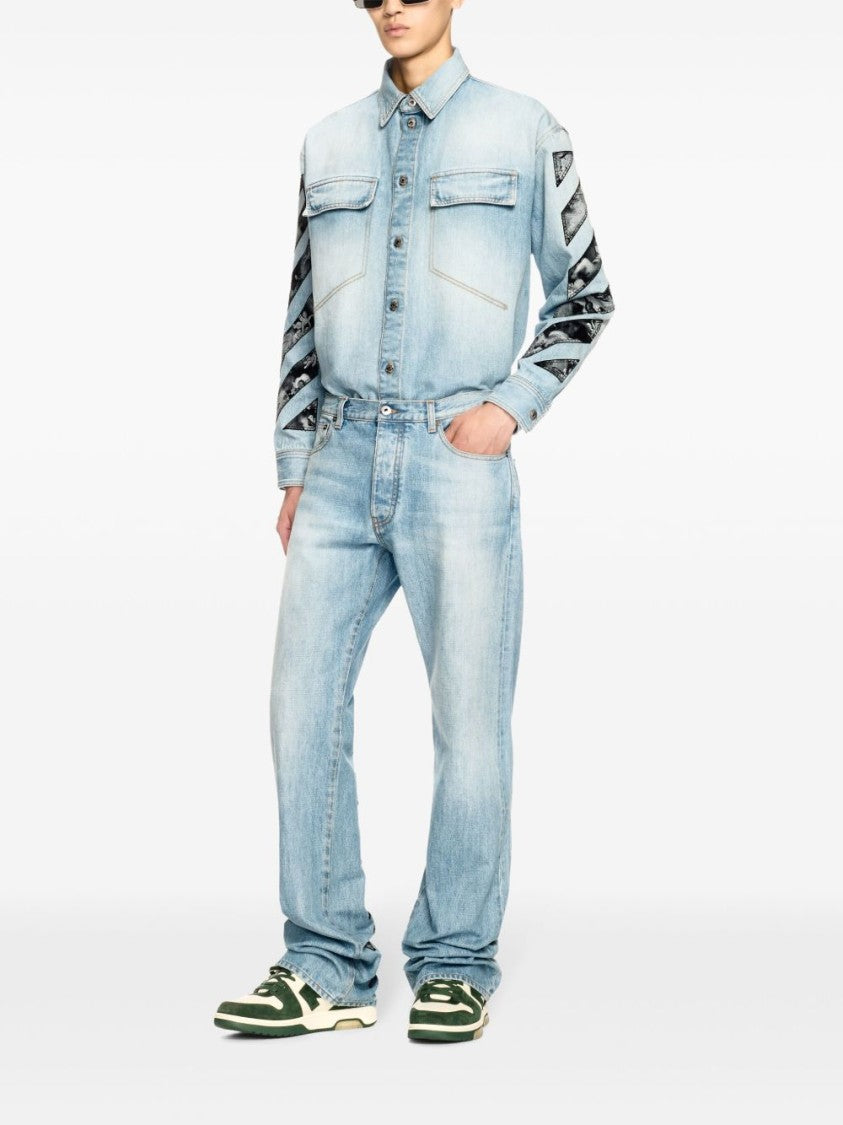 Off-White Light Blue Cotton Off-White Fresco Jeans