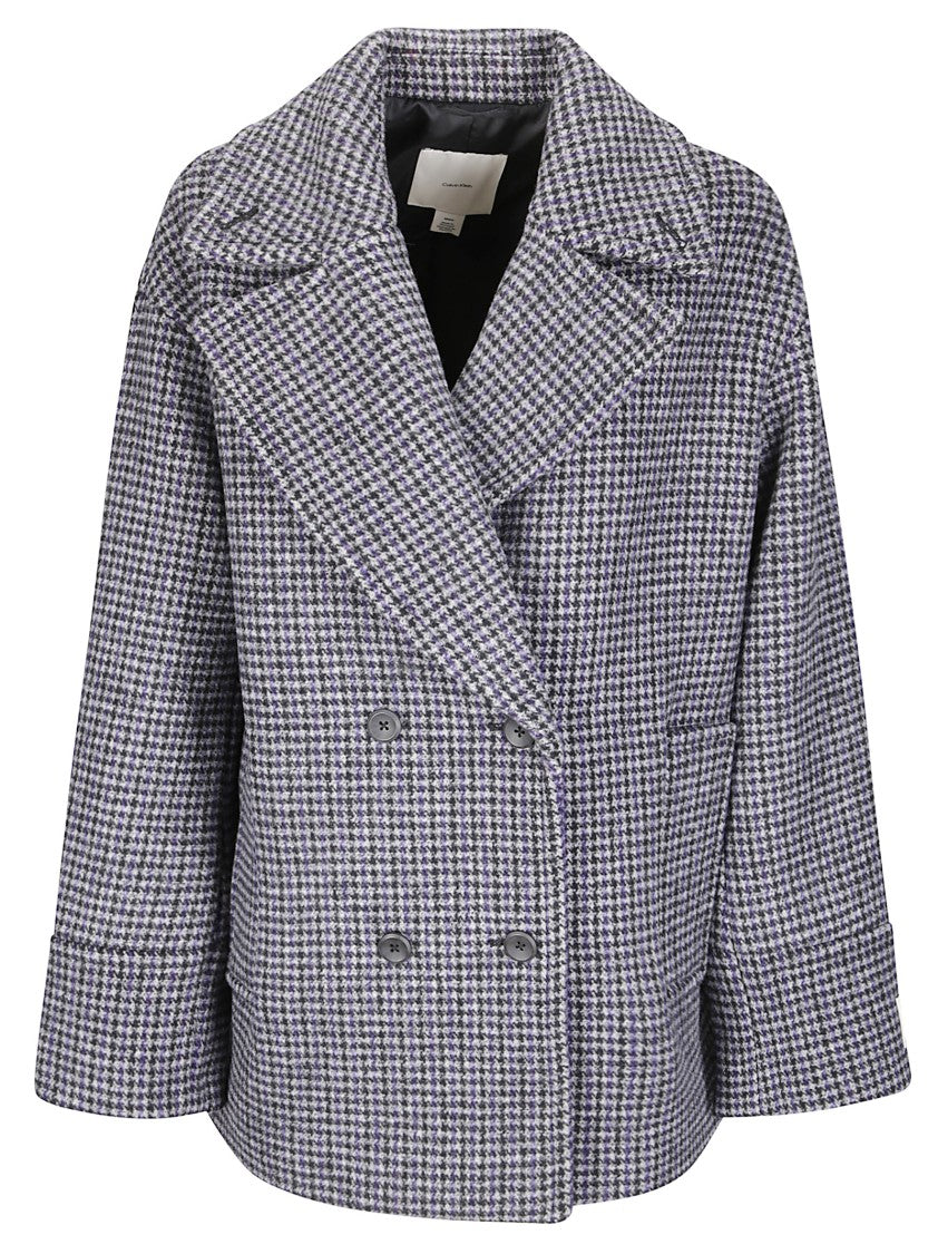 Calvin Klein Double-Breasted Tailored Pea Coat