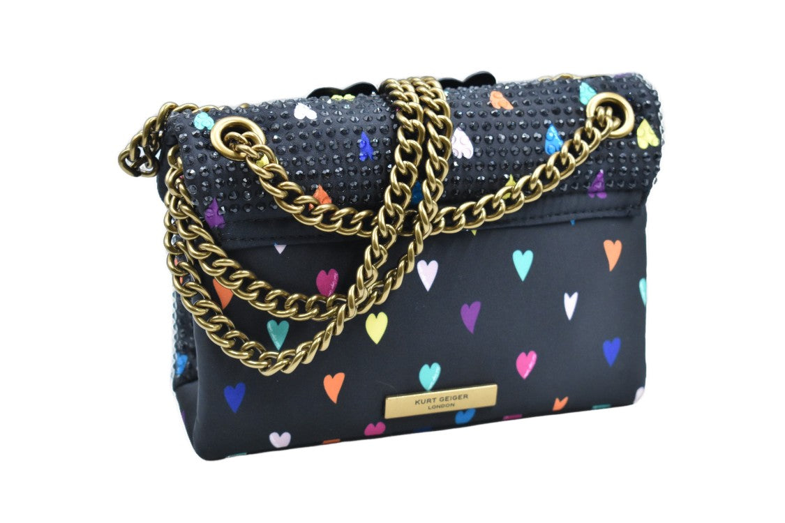 Kurt Geiger Shoulder Bag With Colorful Heart Embellishments