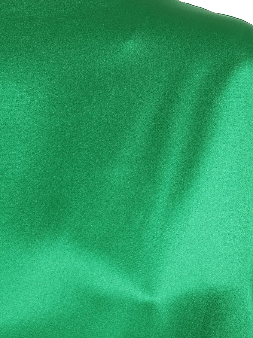 Dries Van Noten Fluid Green Mini Dress With V-Neck And Dolman Sleeves
