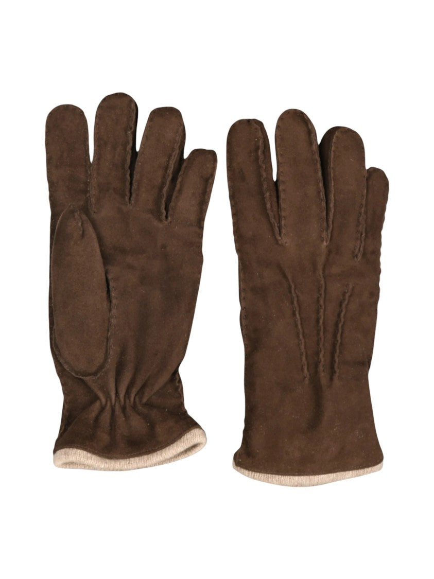 Gran Sasso Suede Leather Cashmere-Lined Gloves