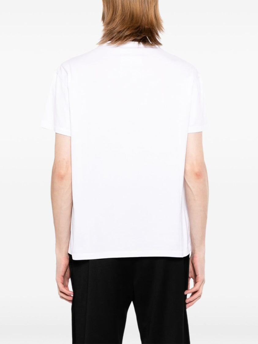 Maison Margiela White Short-Sleeve Upside-Down Logo T-Shirt