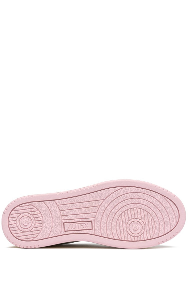 Autry White Pink Medalist Suede Sneakers