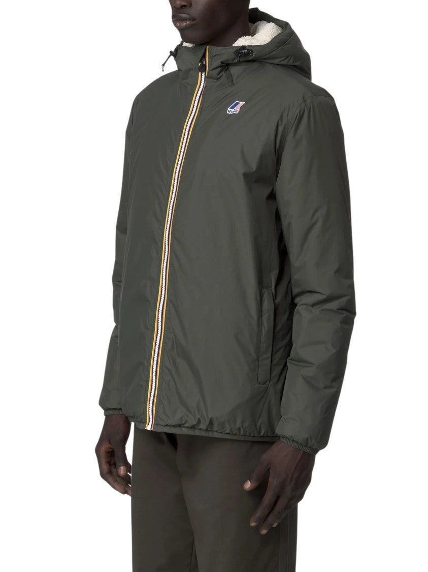 K-Way Le Vrai 4.0 Claude Orsetto Striped Trim Hooded Jacket