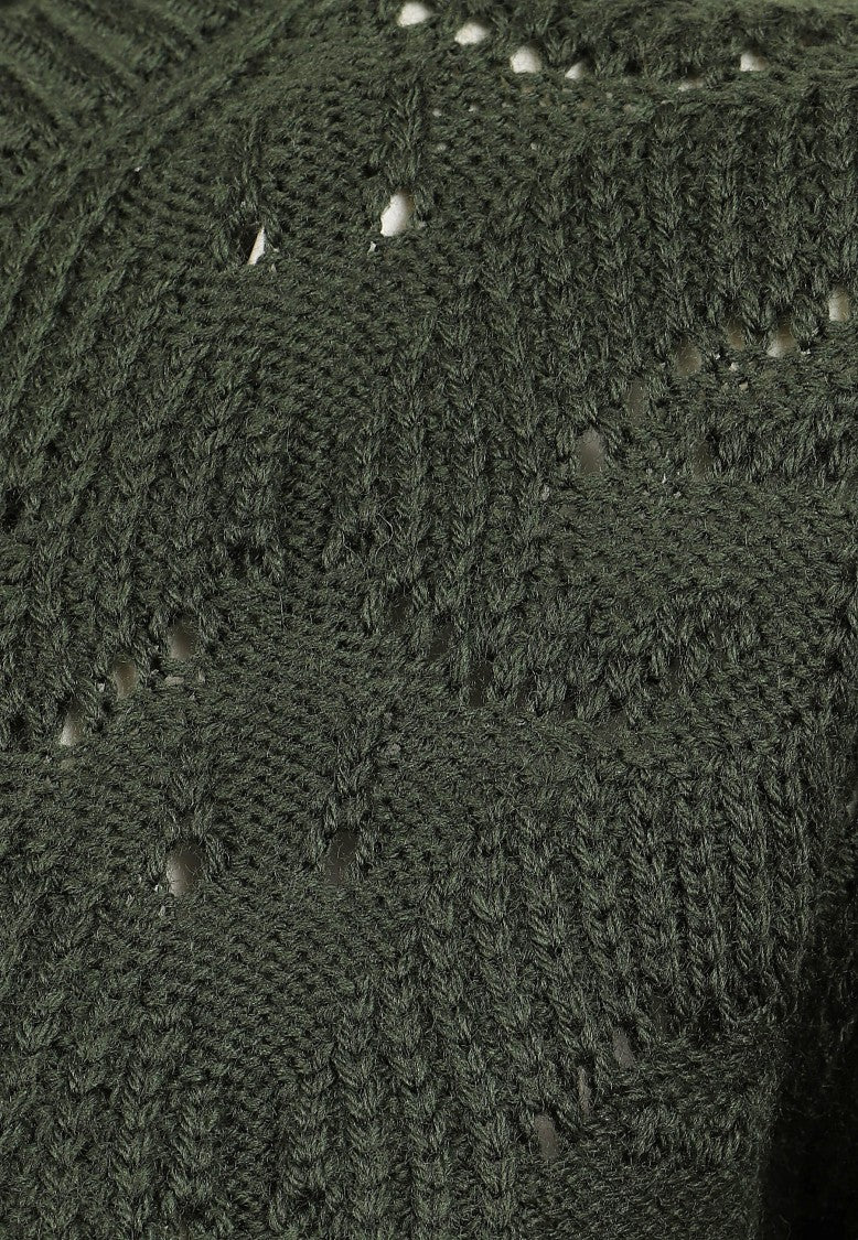Etro Openwork Ribbed Wool Crewneck Sweater