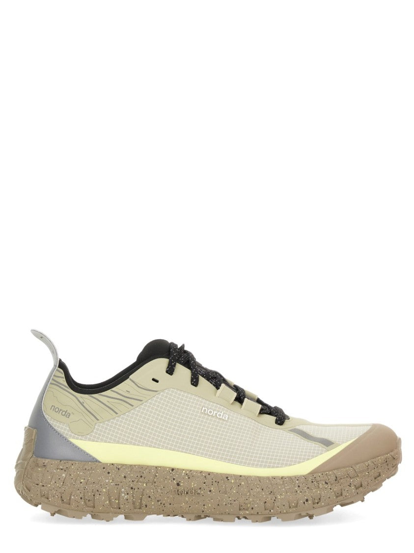 Norda Beige Sneakers With Textured Sole And Reflective Accents