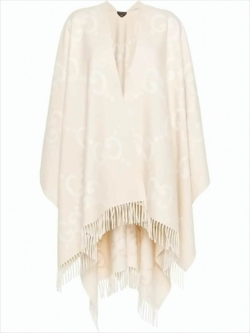 Gucci Flowing Cashmere Cape With Fringed Edges